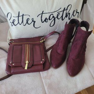 WHO LIKES WINE...THESE WINE COLOERED BOOTS / CROSSBODY Great for going to A Wine